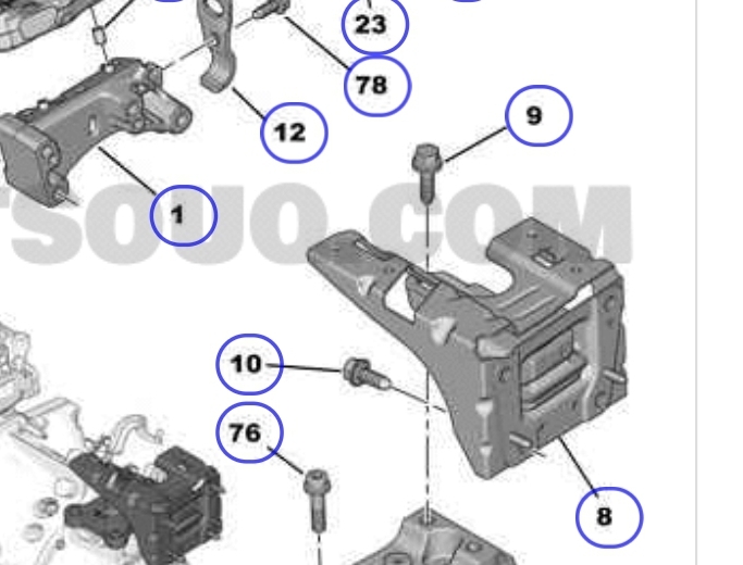 دسته موتور چپ سیتروئن سی الیزه