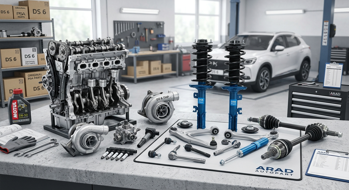 لوازم یدکی موتوری و جلوبندی DS6 | قطعات اصلی موتور و تعلیق DS Automobiles